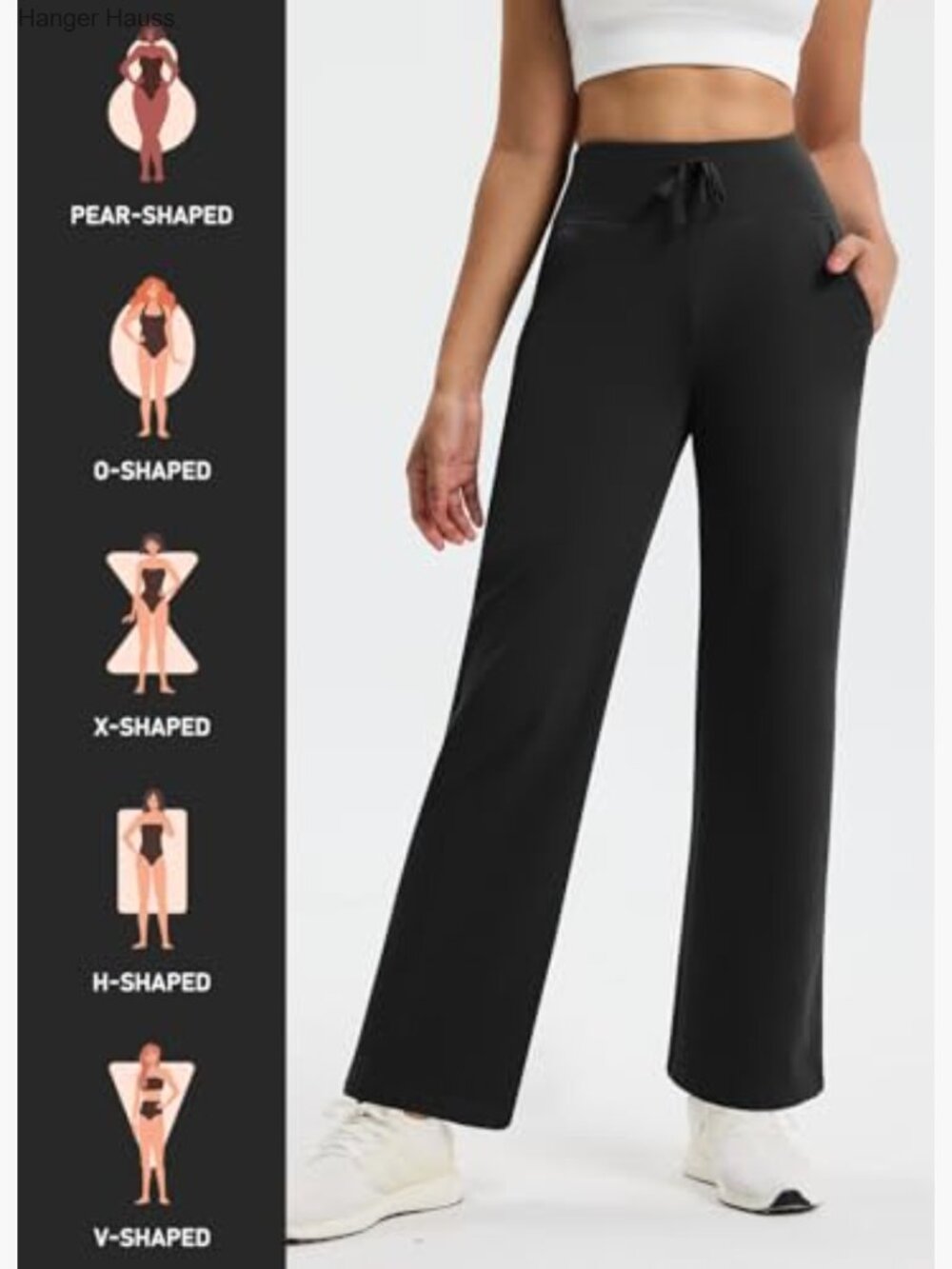 Fleece Lined Wide Leg Sweatpants Petite Thermal Yoga Pants with Pockets - Picture 5 of 7